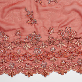 Beaded Floral Embroidery On Chiffon