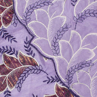 Embroidered Rhinestone Leafy Vines On Double Mesh