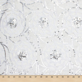 Solar Sequins On Organza Lace