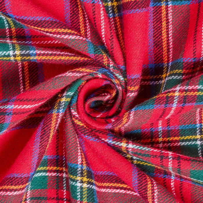 Red Tartan Plaid Cotton Flannel Fabric By The Yard