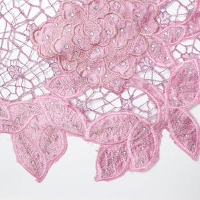 Pink Beaded Lace On Web Organza Fabric SV575692 1