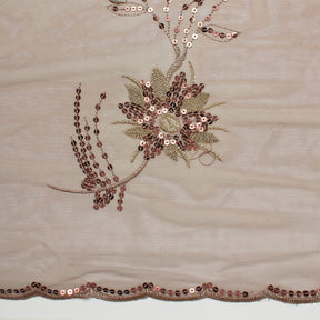 Embroidered Sequin Orchid Vine On Mesh