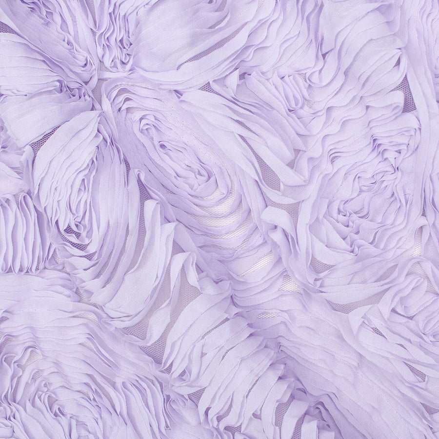 Ruffle Petal Rosette Chiffon On Mesh Fabric By The Yard