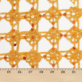 Orange Geometric Corded Lace