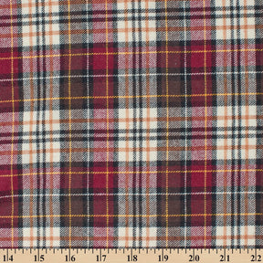 Simon Tartan Plaid Yarn Dyed Brushed Cotton Flannel SV577289 Burgundy Beige A9