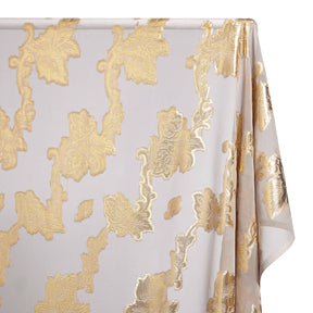 Leafy Vine Metallic Embroidered Chiffon