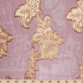 Leafy Vine Metallic Embroidered Chiffon