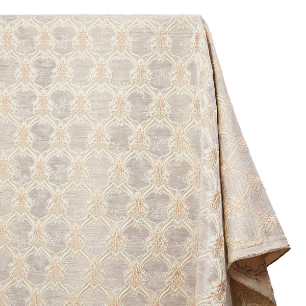 Trellis Geometric Extra Wide Two Tone Metallic Jacquard