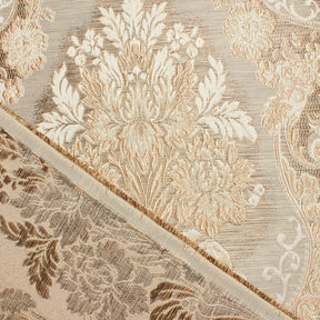 Floral Bouquet Extra Wide Metallic Damask Upholstery Jacquard