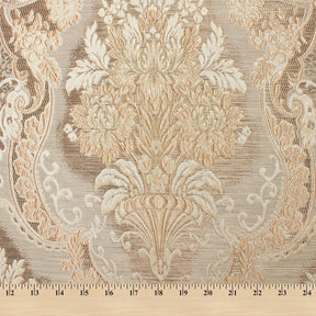 Floral Bouquet Extra Wide Metallic Damask Upholstery Jacquard