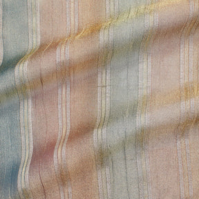 Multicolor Striped Metallic Organza Jacquard