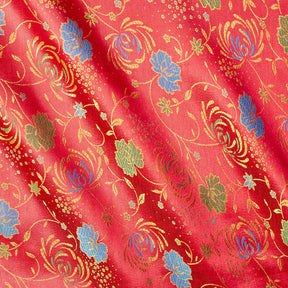 Multicolor Floral Vine Satin Jacquard