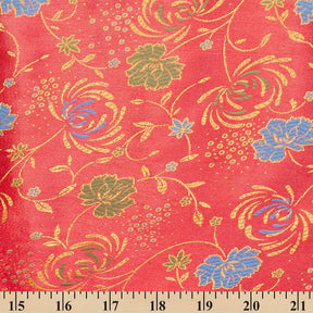 Multicolor Floral Vine Satin Jacquard