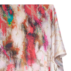 Abstract Printed Metallic Embroidered Satin