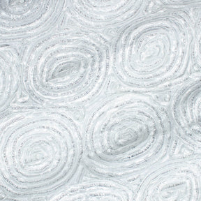 Circle Swirl Metallic Ruffle Rosette On Polyester Taffeta