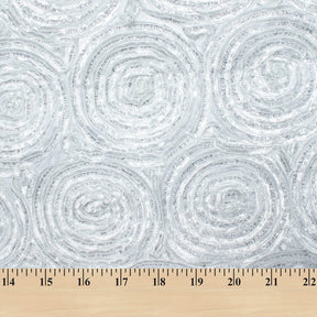 Circle Swirl Metallic Ruffle Rosette On Polyester Taffeta