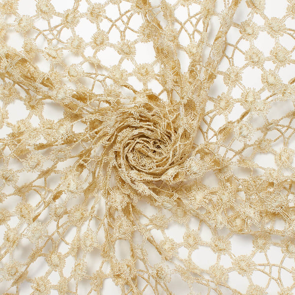 Gold Metallic ST Yarn Chemical Lace