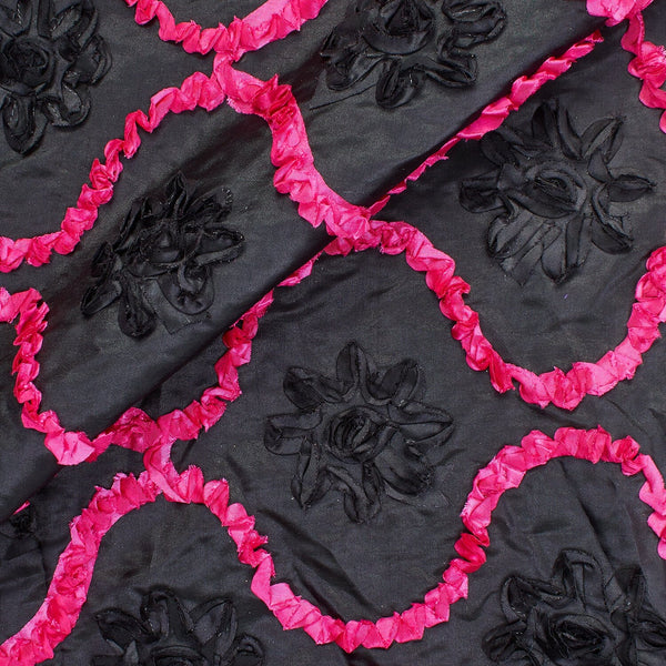 Fuchsia Ogee Black Rosette