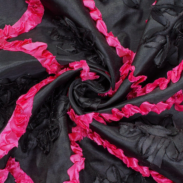 Fuchsia Ogee Black Rosette