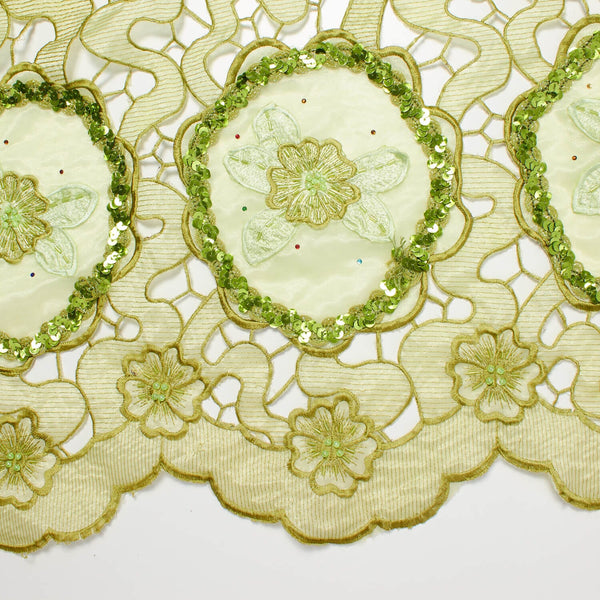 Olive Daffodil Lace with Sequins