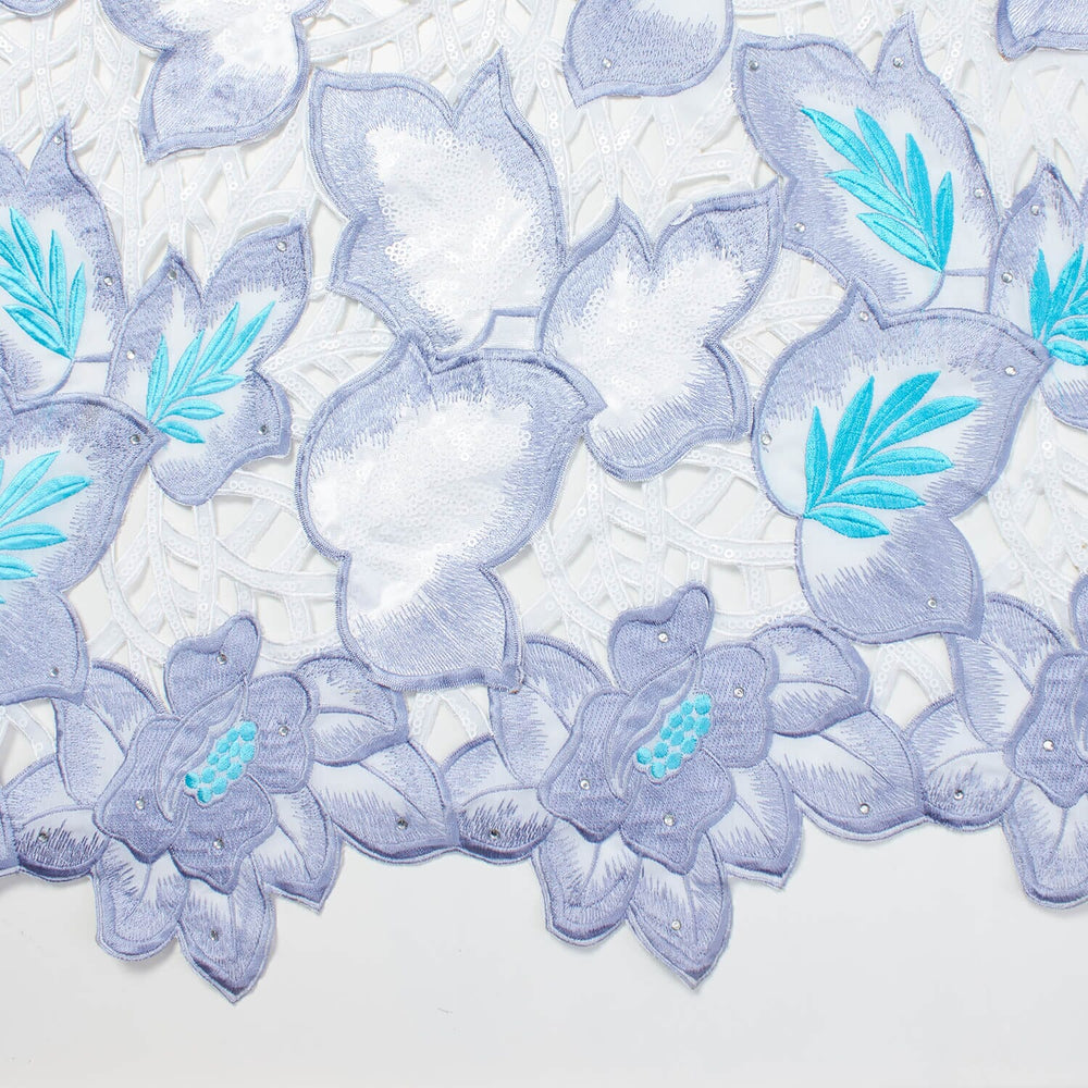 Spring Floral Leaf Lace Fabric 52