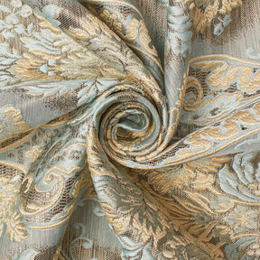 Floral Bouquet Extra Wide Metallic Damask Upholstery Jacquard