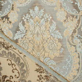 Floral Bouquet Extra Wide Metallic Damask Upholstery Jacquard