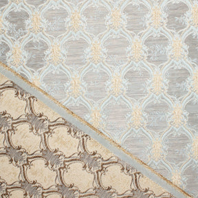 Trellis Geometric Extra Wide Two Tone Metallic Jacquard