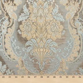 Floral Bouquet Extra Wide Metallic Damask Upholstery Jacquard