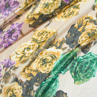 Multicolor Rose Printed Silk Chiffon