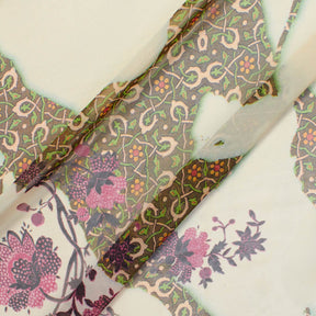 Abstract Printed Floral Vine On Chiffon