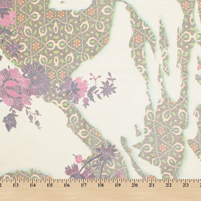 Abstract Printed Floral Vine On Chiffon