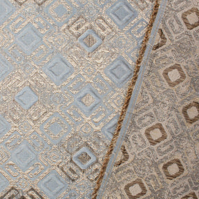 Geometric Square Extra Wide Metallic Upholstery Jacquard