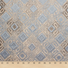 Geometric Square Extra Wide Metallic Upholstery Jacquard