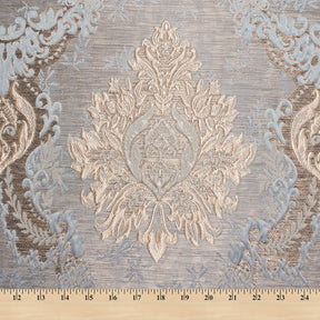 Grand Extra Wide Metallic Damask Upholstery Jacquard