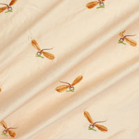 Embroidered Velvet Dragon Flies On Silk Taffeta