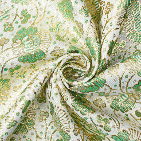 Lucky Clover Floral Metallic Satin Jacquard