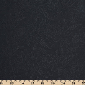 Black Paisley Floral Brocade Jacquard