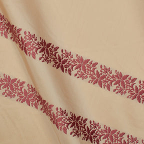 Floral Vine Embroidery On Silk Taffeta (54 Inch)