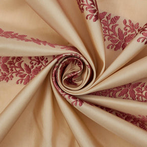 Floral Vine Embroidery On Silk Taffeta (54 Inch)