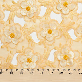 Floral Embroidery On Organza Lace