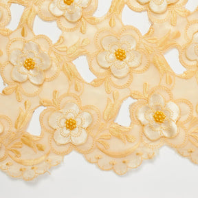 Floral Embroidery On Organza Lace