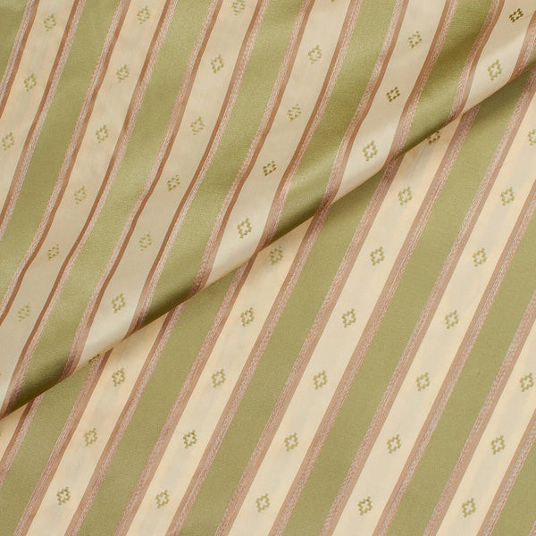 Striped Embroidered Cross Silk Satin Taffeta (54 Inch)