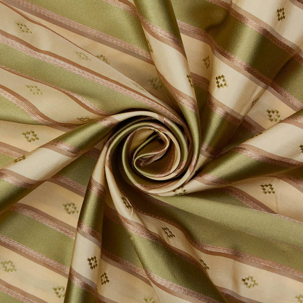 Striped Embroidered Cross Silk Satin Taffeta (54 Inch)