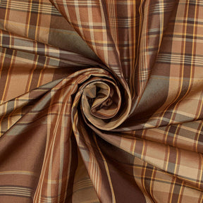 Geometric Plaid Tartan Check Silk Taffeta (54 Inch)