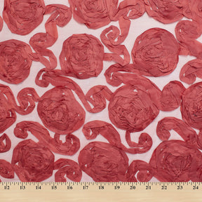 Taffeta Ribbon Rosette On Mesh