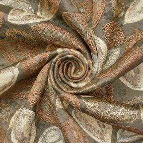 Autumn Leaf Extra Wide Metallic Upholstery Jacquard