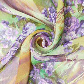 Floral Bouquet Swirl Printed Chiffon