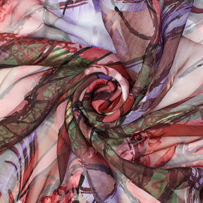 Abstract Burnout Printed Silk Chiffon