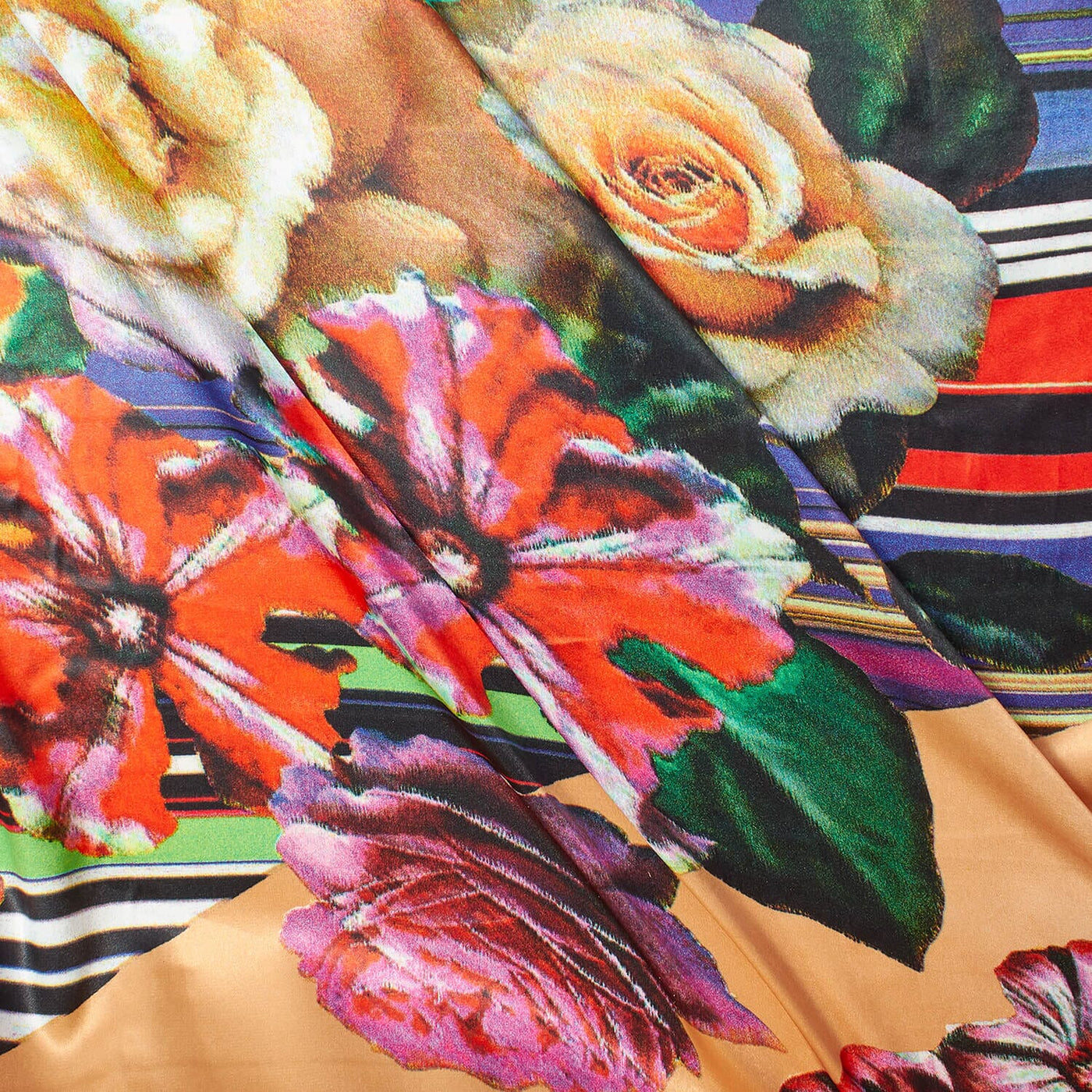 Jennifer Gold Stripe Printed Charmeuse Fabric SV574186 1